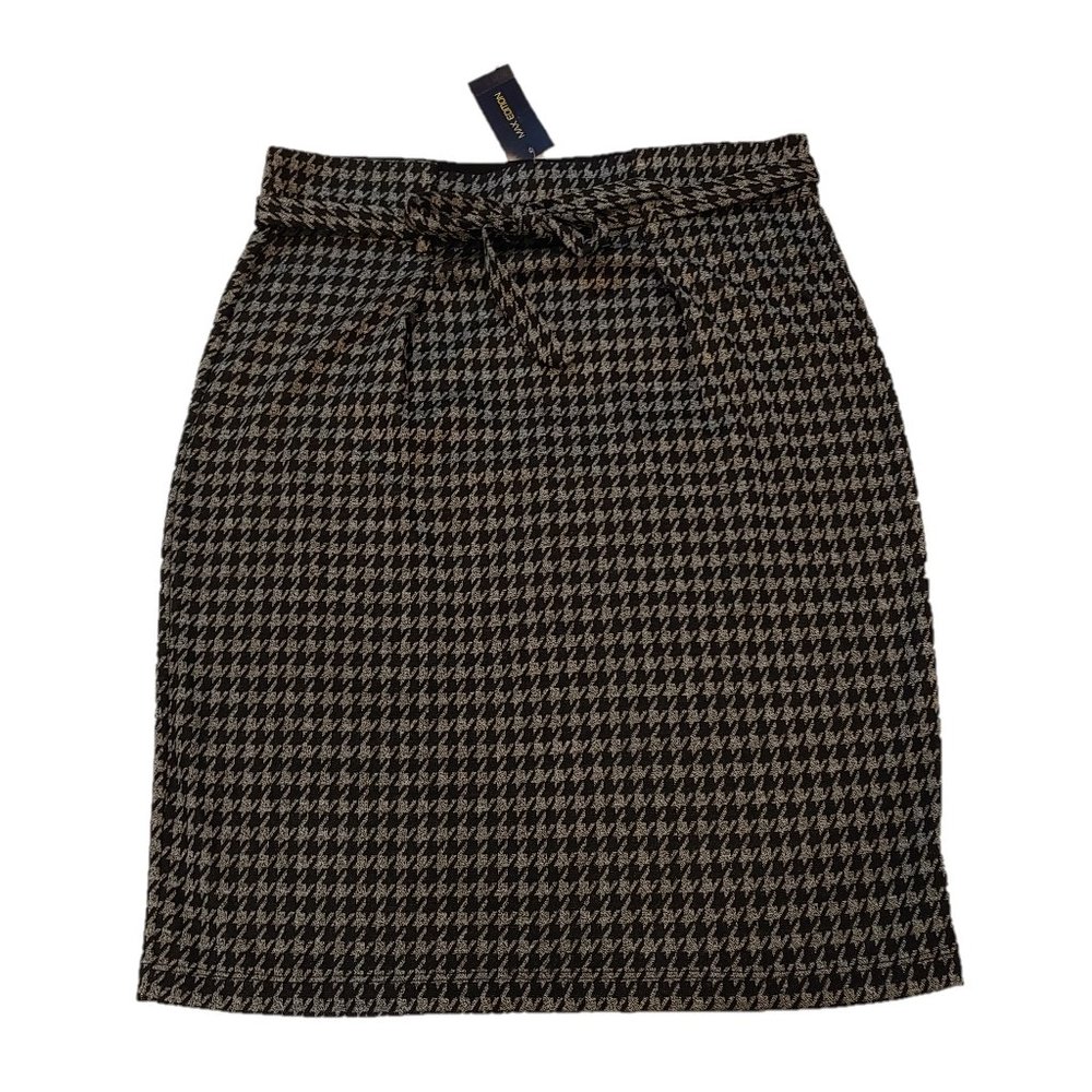 Max Edition Pencil Skirt Gray/Black Houndstooth Size XL